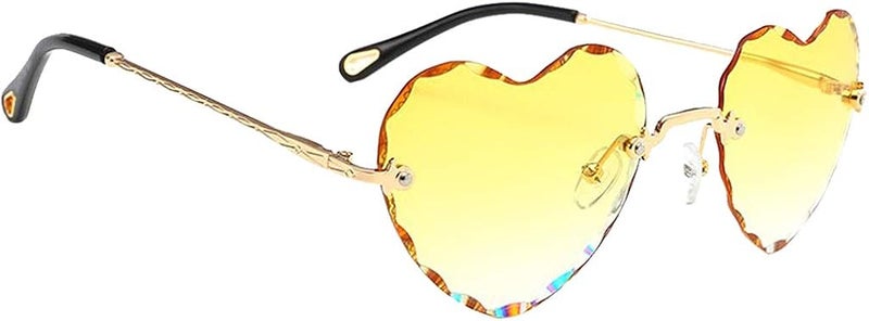 klarako 2Pcs Women Rimless Heart Shape Fashion Sunglasses Eyewear Designer Style - Image 2