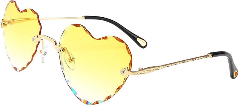 klarako 2Pcs Women Rimless Heart Shape Fashion Sunglasses Eyewear Designer Style - Image 5