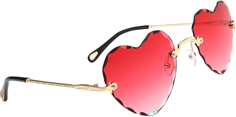 klarako 2Pcs Women Rimless Heart Shape Fashion Sunglasses Eyewear Designer Style - Image 3
