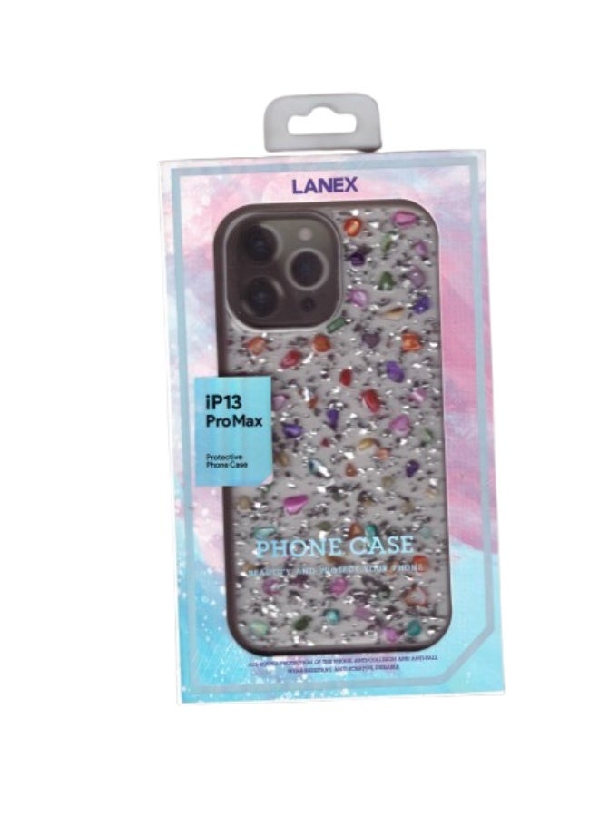 LANEX iPhone 13 Pro Max Case with Colorful and Shiny Gemstones | Shatterproof Protection