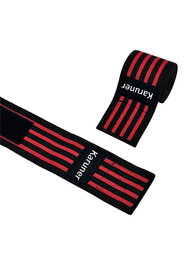 2 قطعة من المهنية المعصم الكوع الركبة يلتف الأشرطة المرنة دعامة دعم حامي لرفع الأثقال تجريب كمال الأجسام صالة الألعاب الرياضية اللياقة البدنية لرفع الأثقال - أحزمة الركبة المرنة للقرفصاء ورفع الأثقال - رفع لفائف الركبة للقوة والتفاف الضغط - دعم الركبة للقرفصاء ، رفع الأثقال ، صالة الألعاب الرياضية (أسود / أحمر الأحجام: L) - Image 1