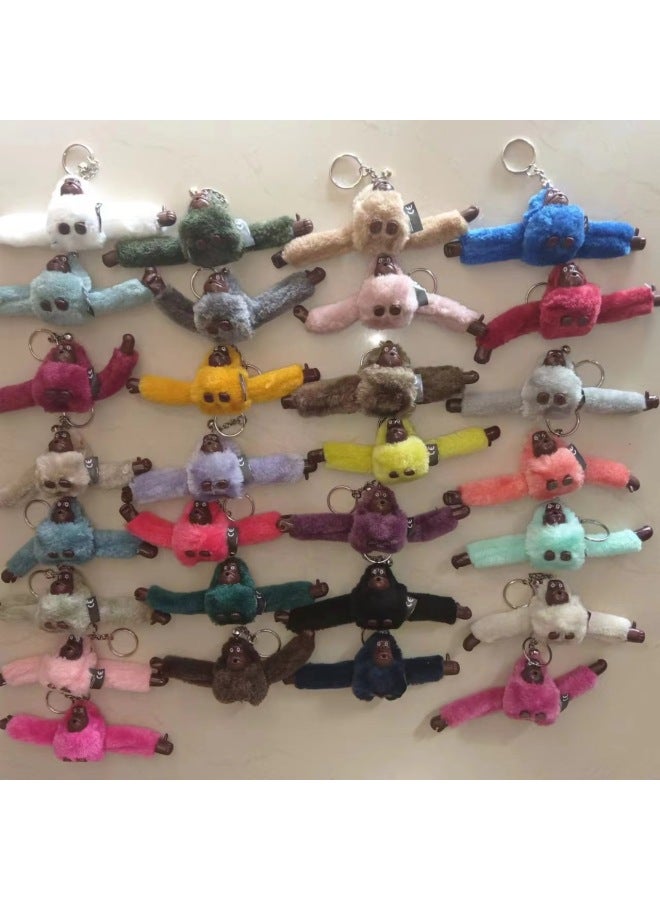 Plush Toy Long Arm Monkey Bag Pendant Messenger Bag Backpack Key Chain Pendant Doll Key Chain Ornaments Wholesale-Color:Light Khaki 20  - Image 3