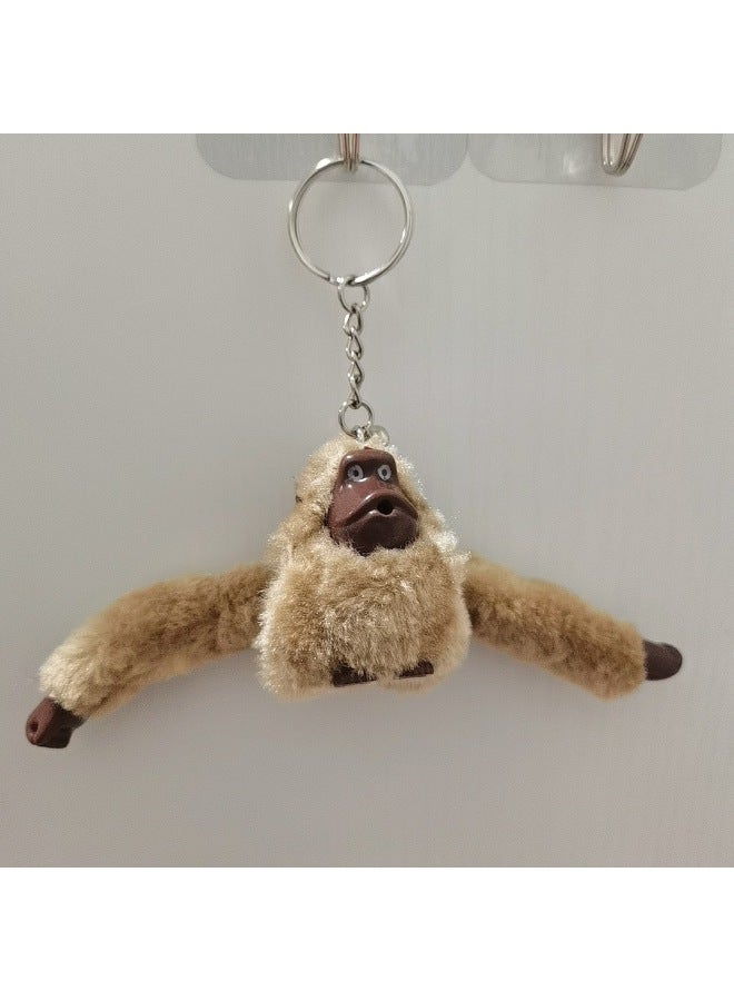 Plush Toy Long Arm Monkey Bag Pendant Messenger Bag Backpack Key Chain Pendant Doll Key Chain Ornaments Wholesale-Color:Light Khaki 20  - Image 1