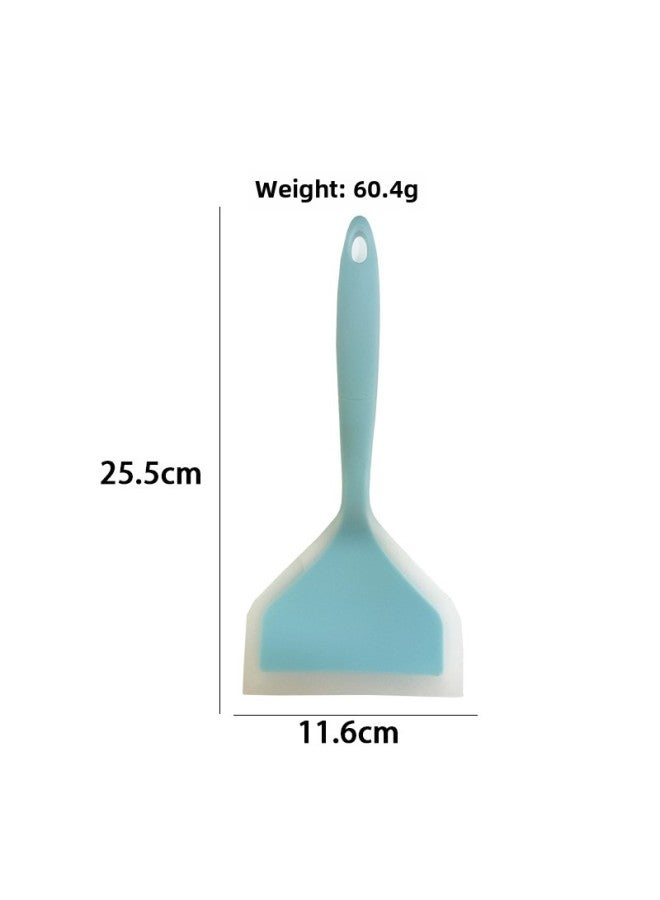 Silicone Jade Burning Shovel Non-Stick Special Shovel Thick Egg Burning Shovel Silicone Fried Shovel Wide Stick Shovel Fried Egg Shovel-Color:Blue - Image 1