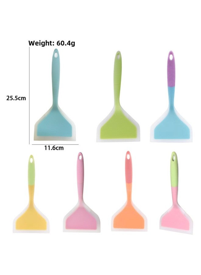 Silicone Jade Burning Shovel Non-Stick Special Shovel Thick Egg Burning Shovel Silicone Fried Shovel Wide Stick Shovel Fried Egg Shovel-Color:Blue - Image 3
