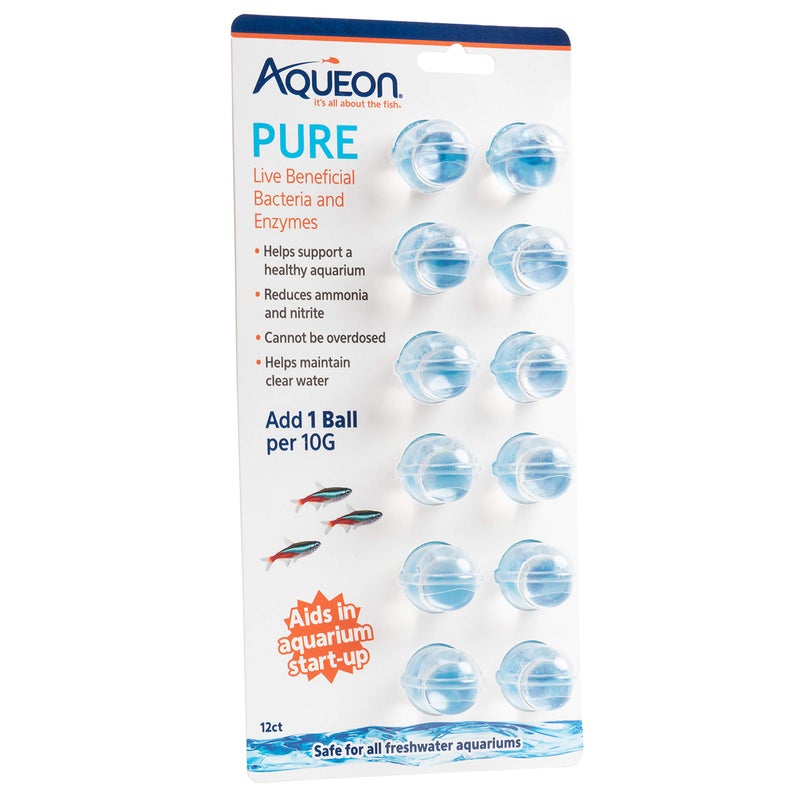 Aqueon Aqaurium Pure Live Bacteria and Enzymes Water Supplement, 10 Gallon 12 Pack - Image 1