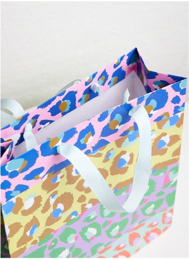 Eleanor Bowmer Leopard Stripe Small Square Gift Bag - Image 2