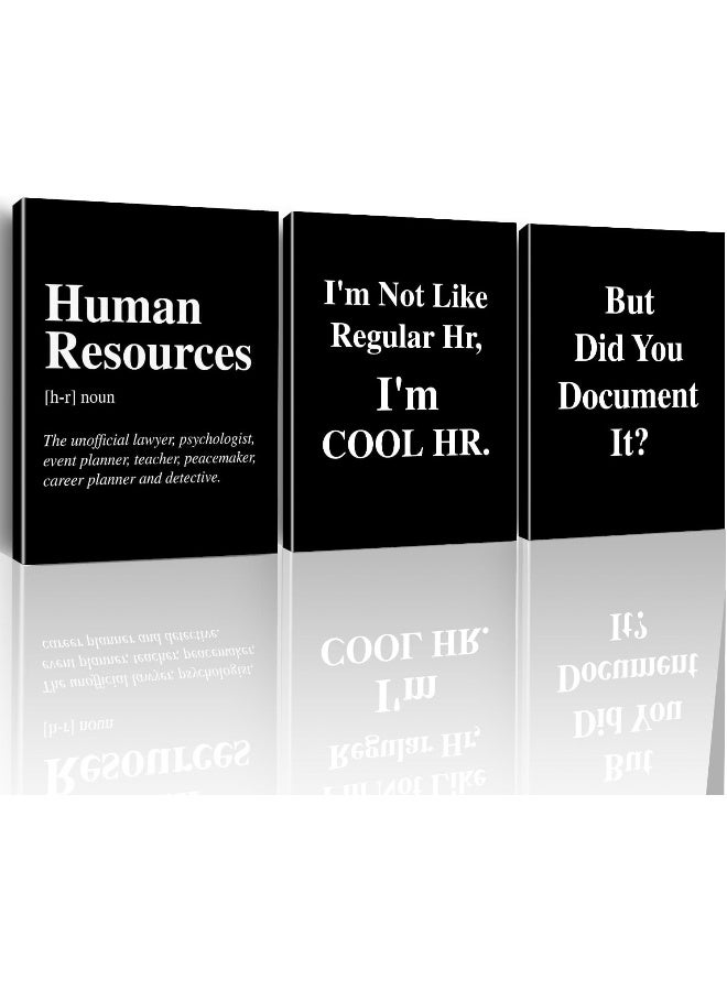 Hijie ديكور مكتب الموارد البشرية - فن قماش 3 لوحات - Image 1