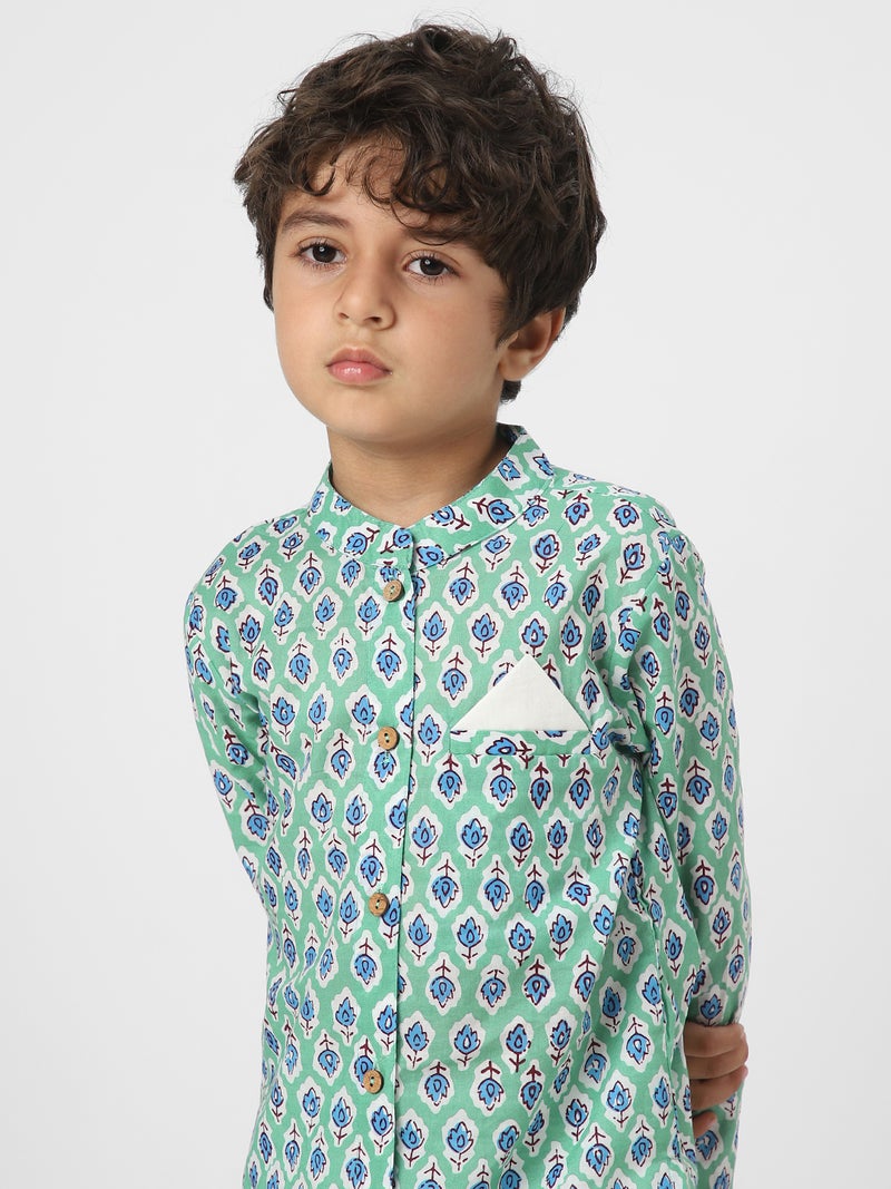 Nautinati Boys' Cotton Printed Kurta Set - Image 5