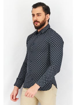 THE KOOPLES Men Regular Fit Floral Long Sleeve Casual Shirts, Black Combo  - Image 2
