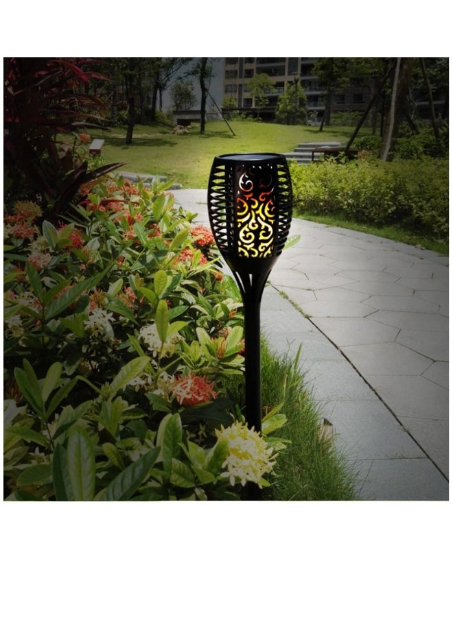 Generic 4-Pieces Solar Torch Lights With Flickering Flame Fire Effect Garden Light Auto On OR Off Dust To Dawn Outdoor Waterproof Landscape Decoration Solar Powered Security Torch Light  - Image 5