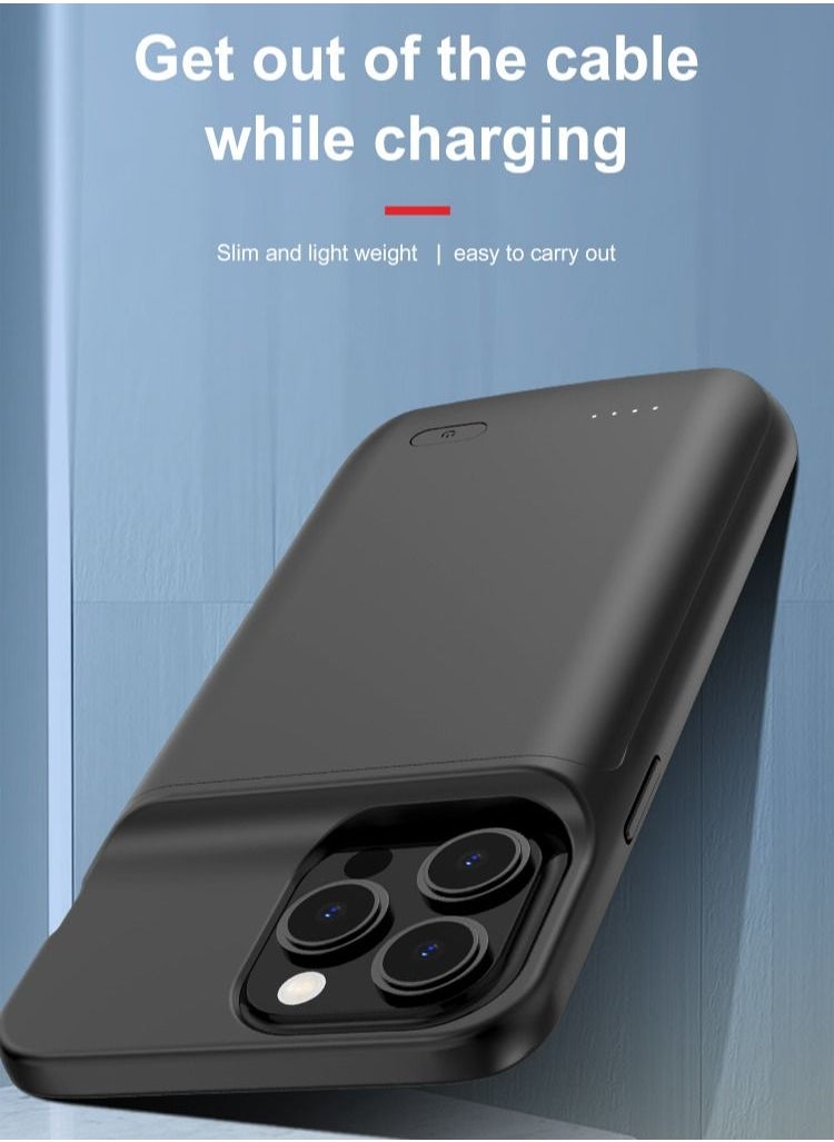 GULFLINK - Wireless Protective Charging Case Cover For iphone 14 Pro 4800mah Black - Image 1