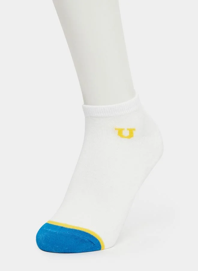 Styli  Styli Pack of 5 - Contrast Detail Ankle Socks for Men | Best Price UAE