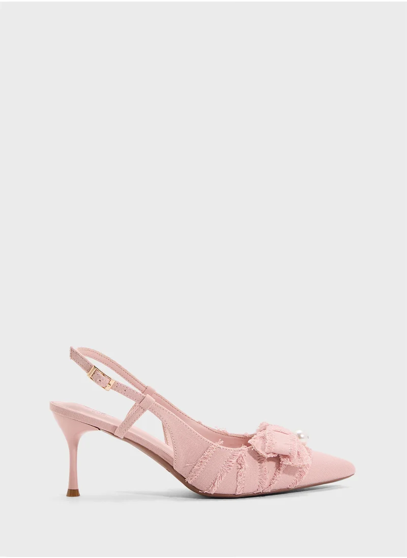 جينجر High Heel Sling Back Pump With Bow