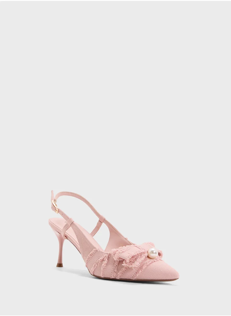 جينجر High Heel Sling Back Pump With Bow