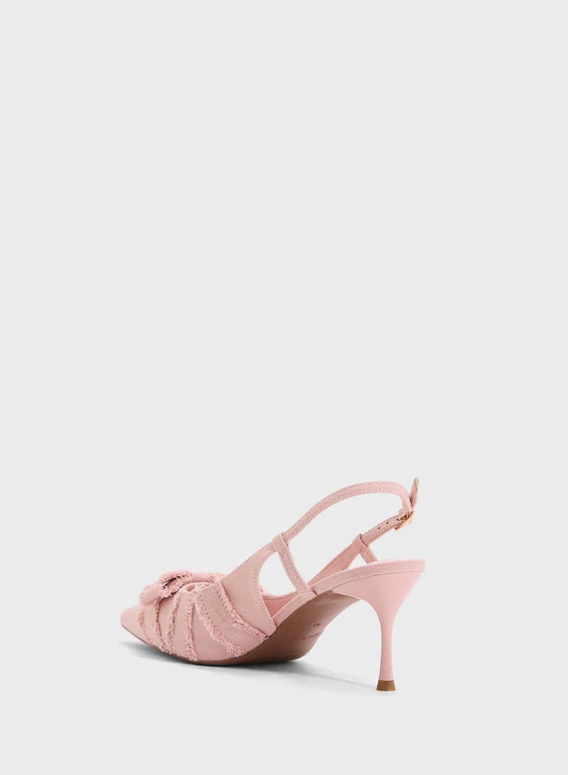 Ginger High Heel Sling Back Pump With Bow  - Image 3