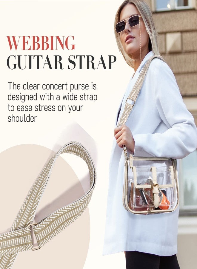 Missnine Clear Bag Stadium Approved PVC Crossbody Purse for Women Transparent Shoulder Bag with Guitar Strap for Concert Sports - Image 4