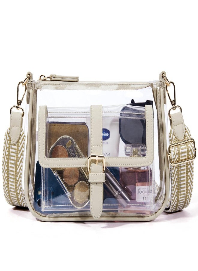 Missnine Clear Bag Stadium Approved PVC Crossbody Purse for Women Transparent Shoulder Bag with Guitar Strap for Concert Sports - Image 1