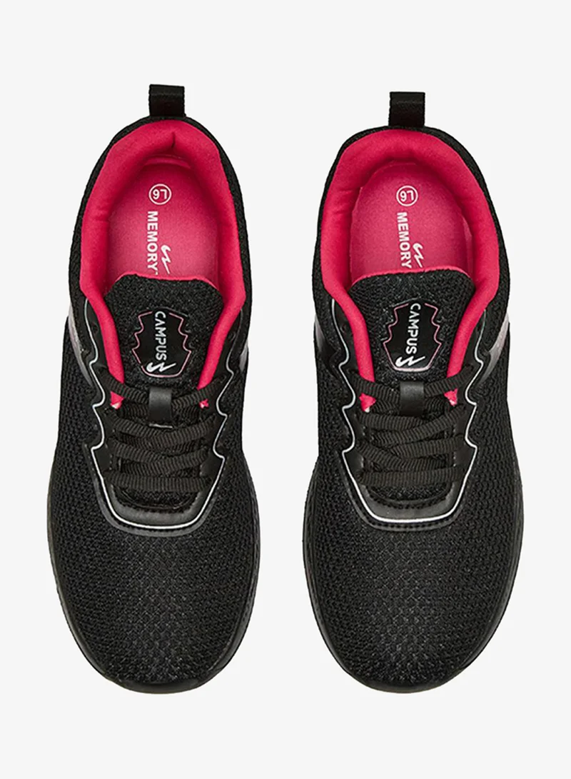 كامبس Women Rosa Advance Memory Foam Lace-Up Running Shoes-Black