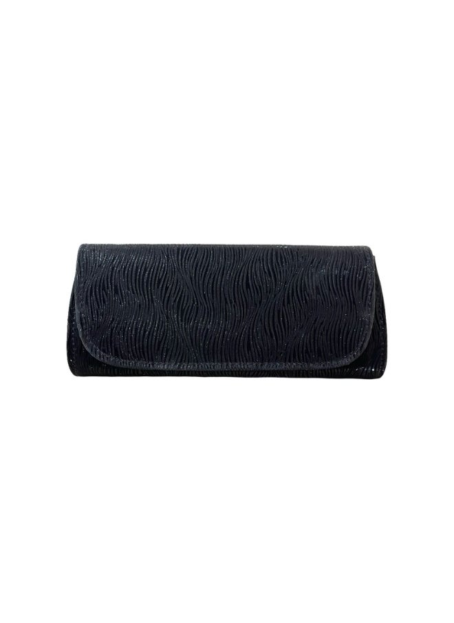 Vbranda Elegant evening clutch with a long rectangular shape, fully embellished with sparkling details VS-30-BLACK  - Image 2