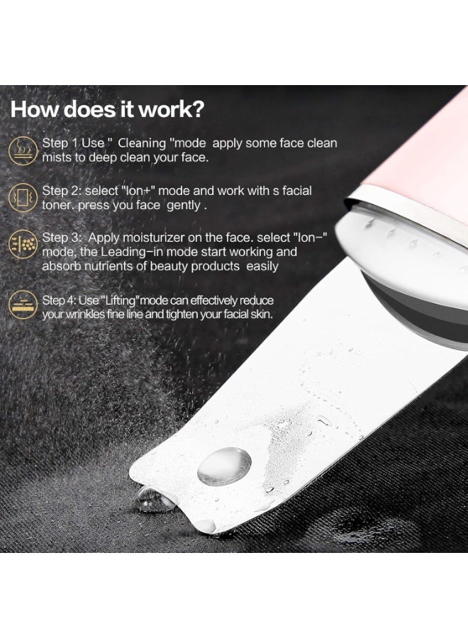 Face Skin Scrubber & Skin Spatula - 4-in-1 Blackhead Remover & Deep Pore Cleaner Tool with 4 Modes - Professional Facial Scrubber for Daily Cleansing - Image 3