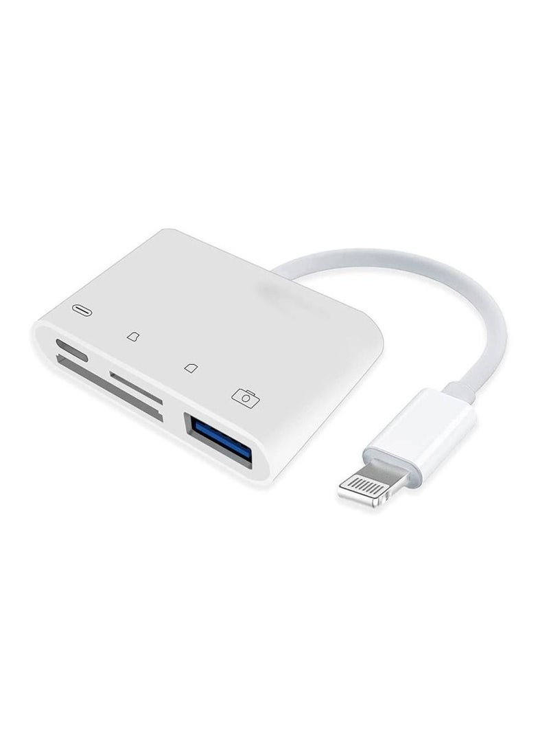 Generic - Camera Memory SD Card Reader with Lightning  Male to USB Female OTG Adapter Micro TF Power Charging Splitter Charger Connector for Apple for ipad - Image 1