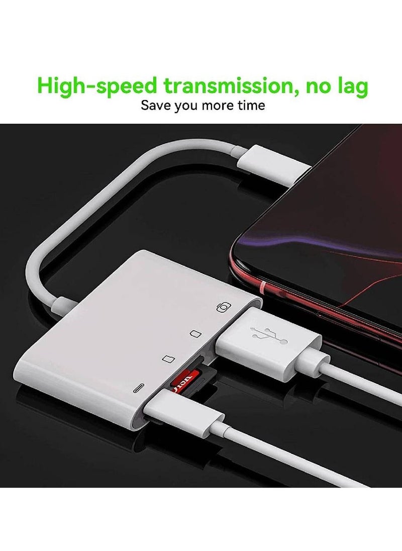 Generic - Camera Memory SD Card Reader with Lightning  Male to USB Female OTG Adapter Micro TF Power Charging Splitter Charger Connector for Apple for ipad - Image 1
