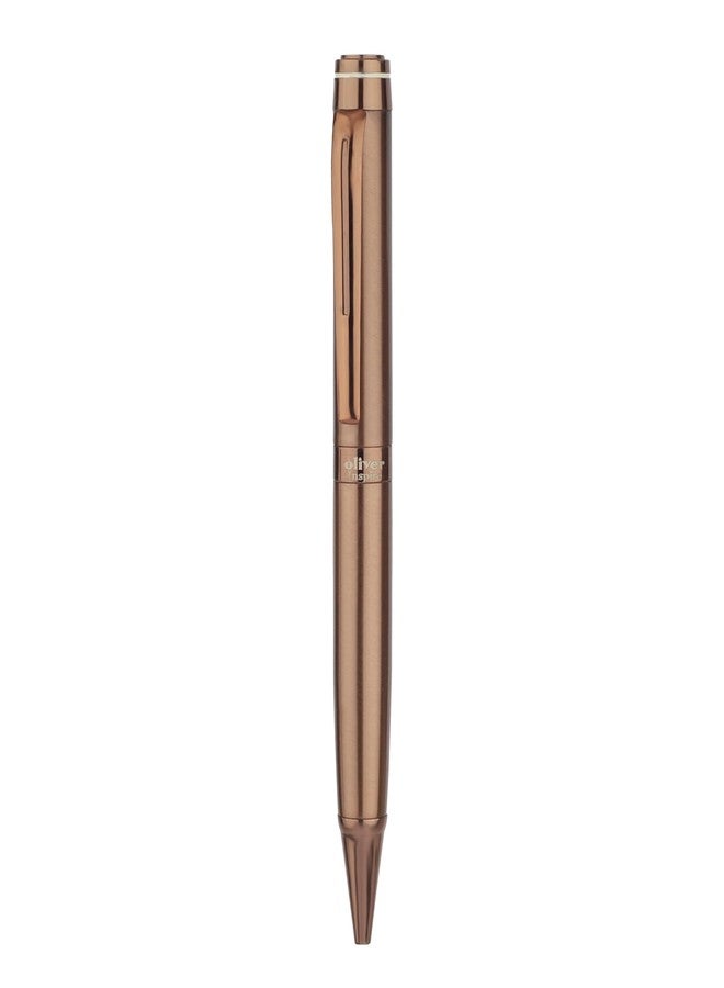 Oliver Inspire Coffee Luxury Ball Pen with T Box – Full Brass Body, 0.6mm Cardinal Refill, Twist Mechanism, Premium Shine Finish - Image 4