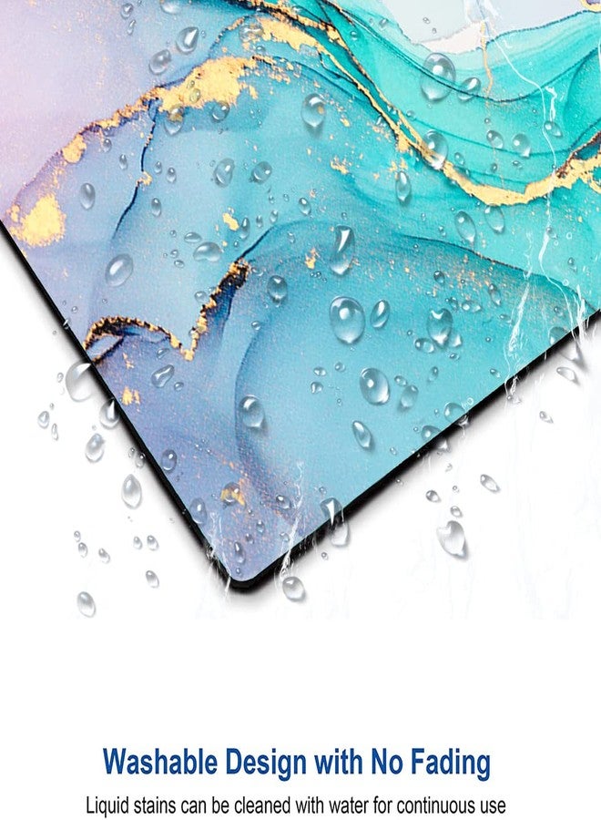 Armanza Mouse Pad, Cyan Blue Marble Mouse Pad, Washable Square Cloth Mousepad for Office Laptop, Non-Slip Rubber Base for Wireless Mouse for Computer Desk - Image 5
