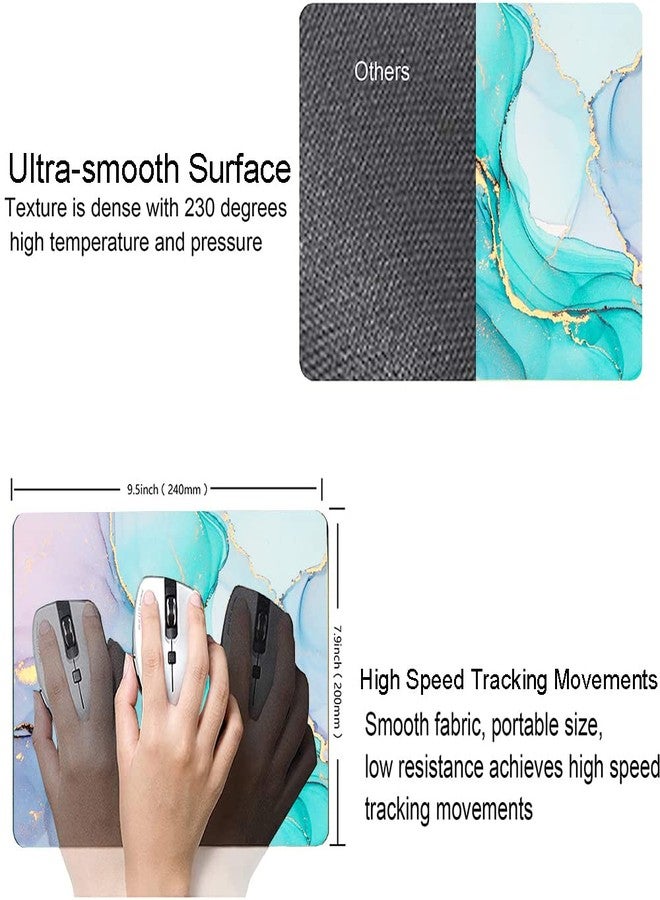 Armanza Mouse Pad, Cyan Blue Marble Mouse Pad, Washable Square Cloth Mousepad for Office Laptop, Non-Slip Rubber Base for Wireless Mouse for Computer Desk - Image 3