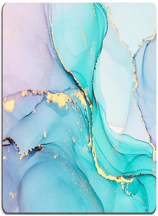 Armanza Mouse Pad, Cyan Blue Marble Mouse Pad, Washable Square Cloth Mousepad for Office Laptop, Non-Slip Rubber Base for Wireless Mouse for Computer Desk - Image 1
