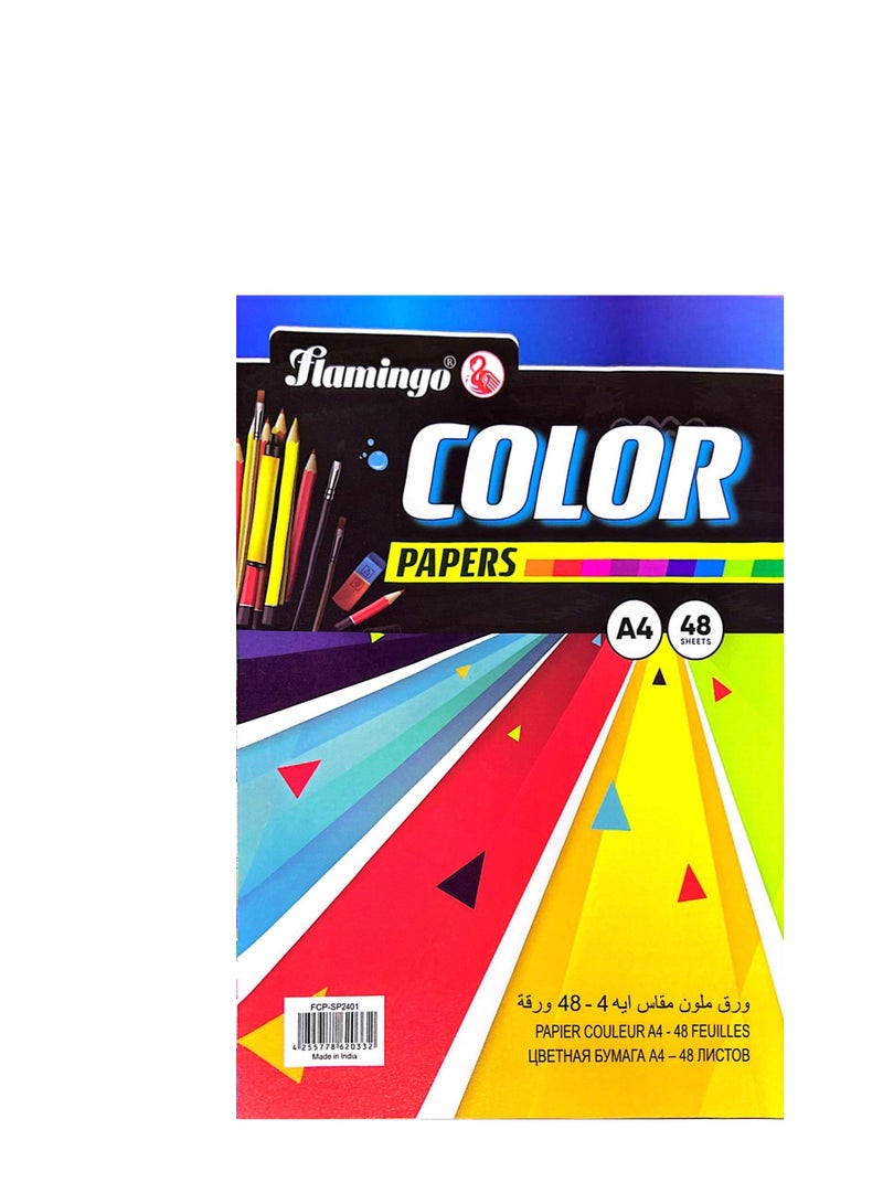 Flamingo Printing Papers for Arts and Crafts Projects (10 Sheets, A4, Rainbow COLOR ) Big and Thick Craft paper for Drawing, Painting, Art, DIY(multi-colors 80 gram) - Image 1