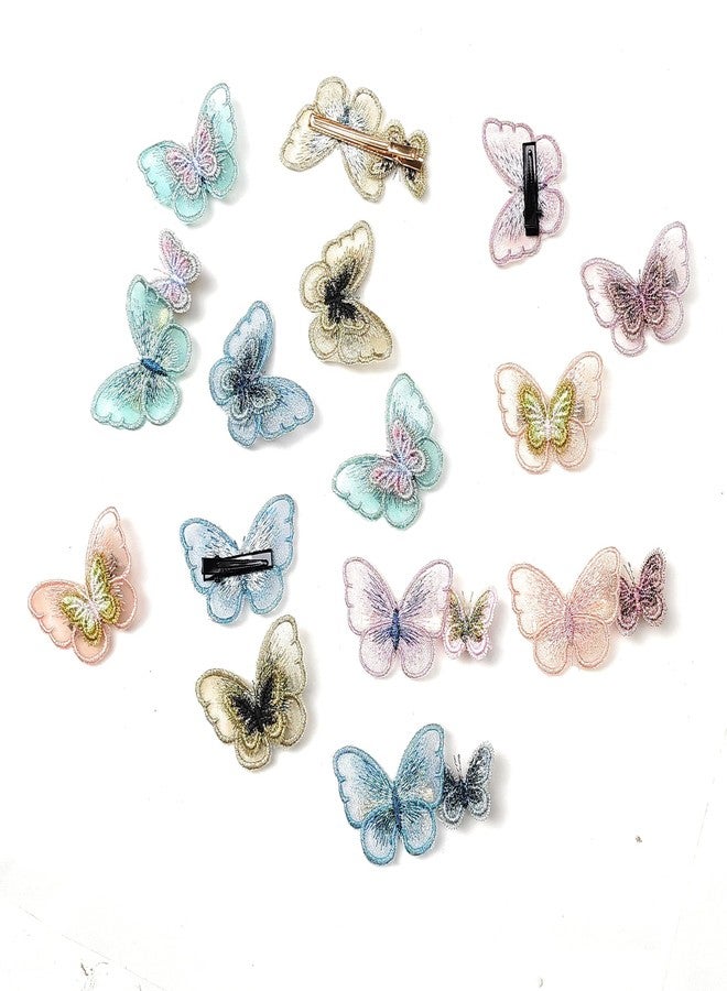 FASH Girlyz Attire Butterfly Clips 3D Colorful Mesh Butterfly Hair Clips Baby Hair Clips Barrette For Kids Women And Girl (Color May Vary) (Pack Of 2), Multicolor - Image 1