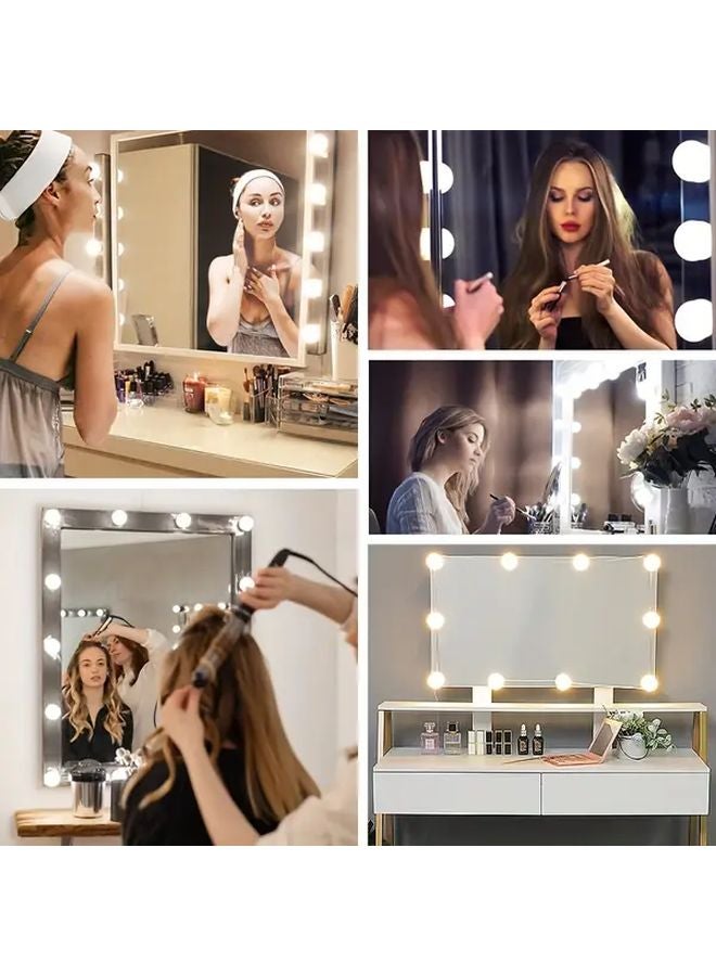 10 لمبة كيت إضاءة مرآة الماكياج LED قابلة للتعتيم مع سطوع قابل للتعديل و3 ألوان - Image 2