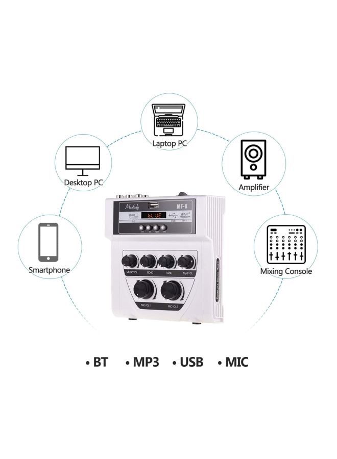 NIBEMINENT Mini Karaoke Sound Audio Mixer I5036W-UK-A White/Black - Image 4