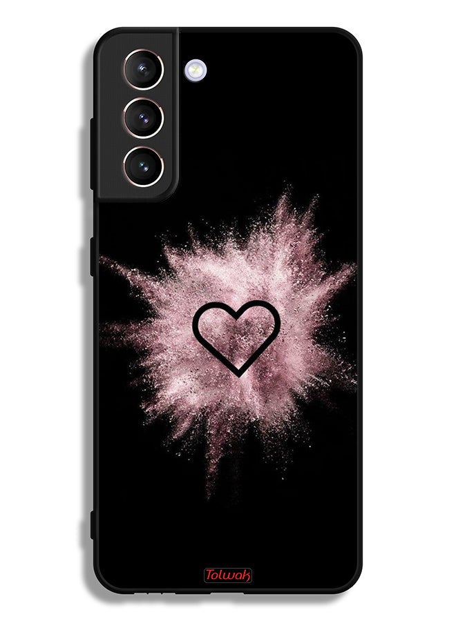 Tolwak Samsung Galaxy S21 5G Protective Case Cover Heart On Glitters - Image 3