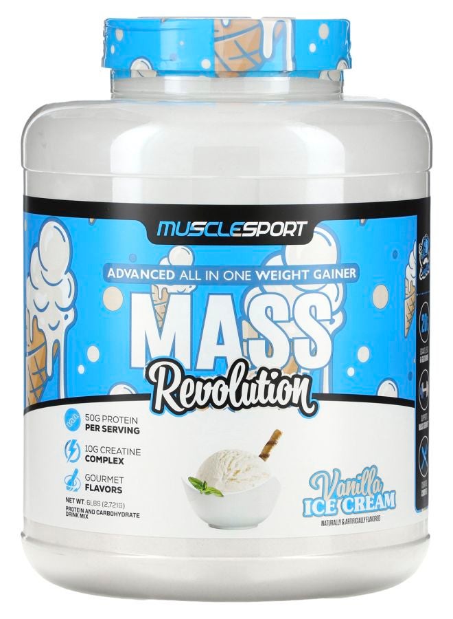 MUSCLESPORT Mass Revolution Vanilla Ice Cream 6 lbs (2721 g)