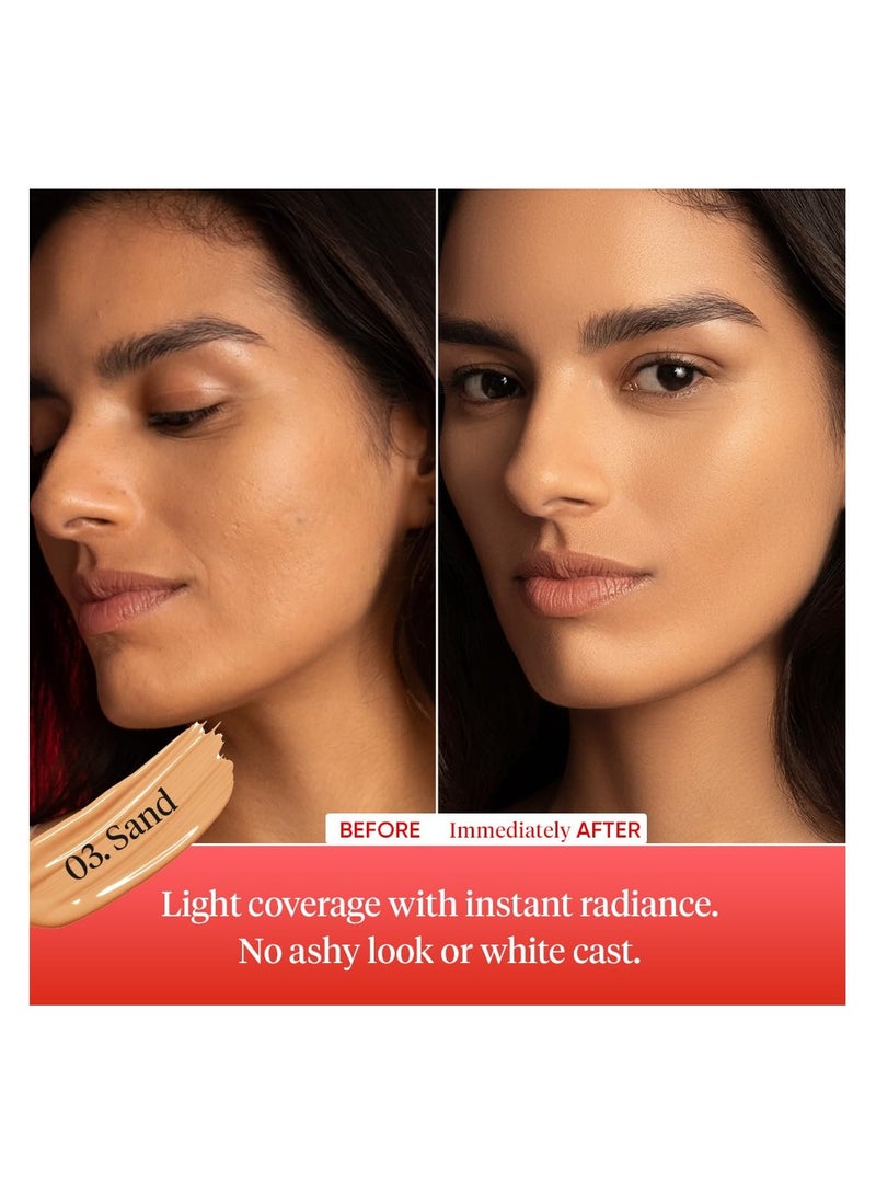 دوت آند كي واقي من الشمس ملون برائحة الفراولة SPF 50+ Pa++++ - 03 رمل | الحماية ضد UA/UB | واسع الطيف، مقاوم للماء والعرق | لجميع أنواع البشرة | 50 مل - Image 2