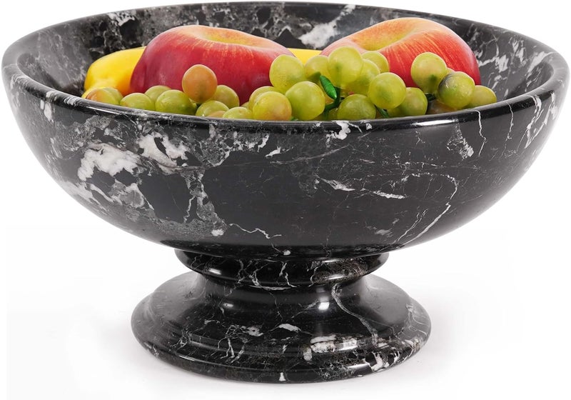 Radicaln Marble Fruit Bowl Black 10 Inches Handmade Fruit Storage Bowl For Kitchen Dcor Ideal Decorative Fruit Dish For Kitchen Counter Dcor - Image 1