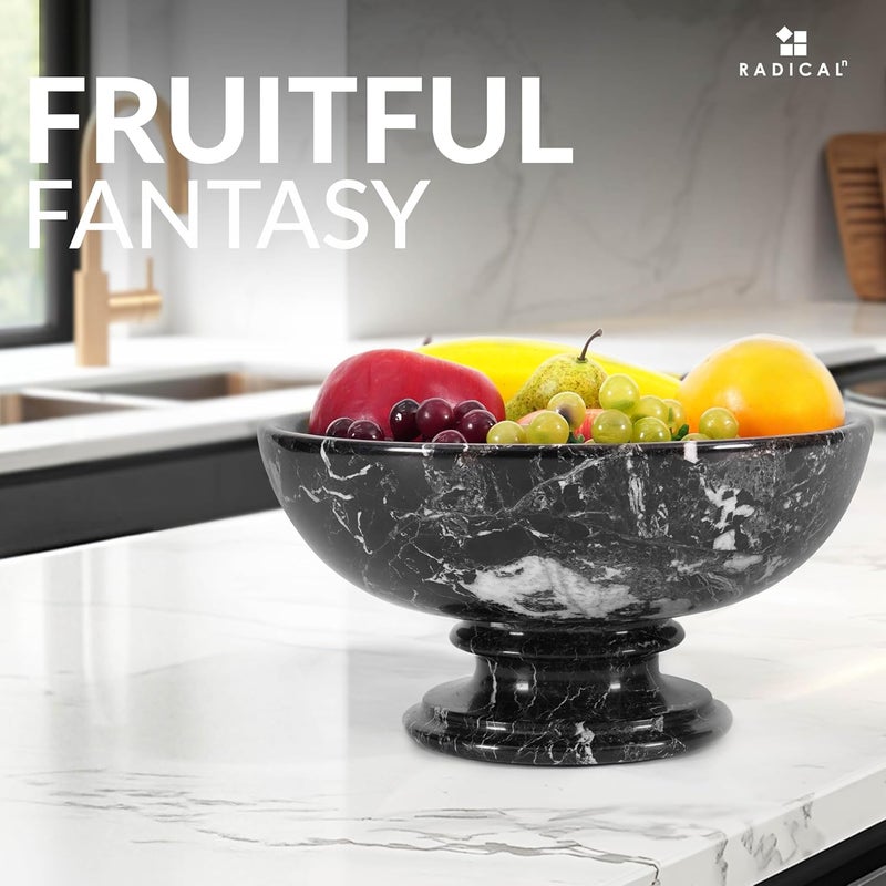 Radicaln Marble Fruit Bowl Black 10 Inches Handmade Fruit Storage Bowl For Kitchen Dcor Ideal Decorative Fruit Dish For Kitchen Counter Dcor - Image 3