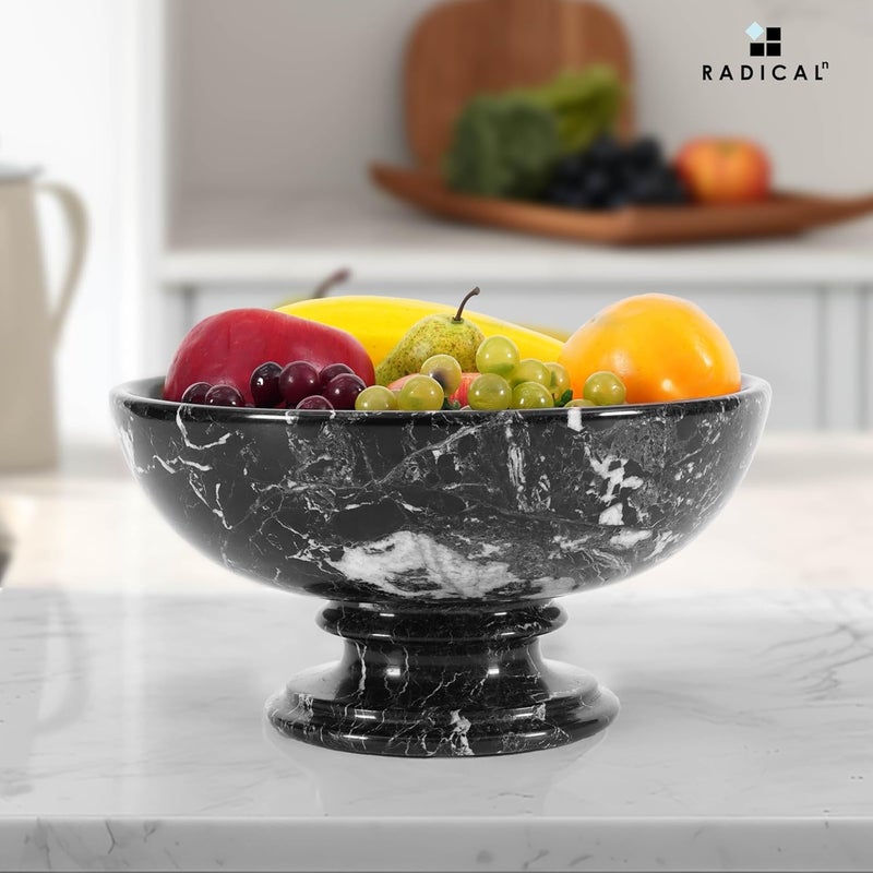 Radicaln Marble Fruit Bowl Black 10 Inches Handmade Fruit Storage Bowl For Kitchen Dcor Ideal Decorative Fruit Dish For Kitchen Counter Dcor - Image 2