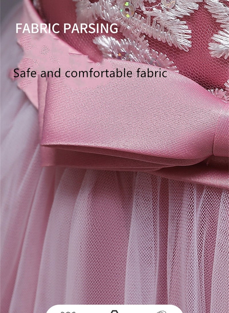Girls Dress Sleeveless Mesh Performance Host Princess Dress Costumes - Image 4