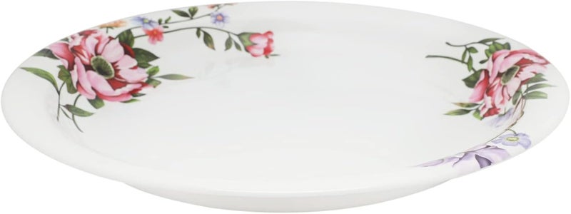 Abir Melamine Round Plate 55 CM / 21.65 INCH White Floral Design For Food Kitchen Use Outdoor & Restaurant Decorative Multi Purpose Server Tray/Platter - Image 1