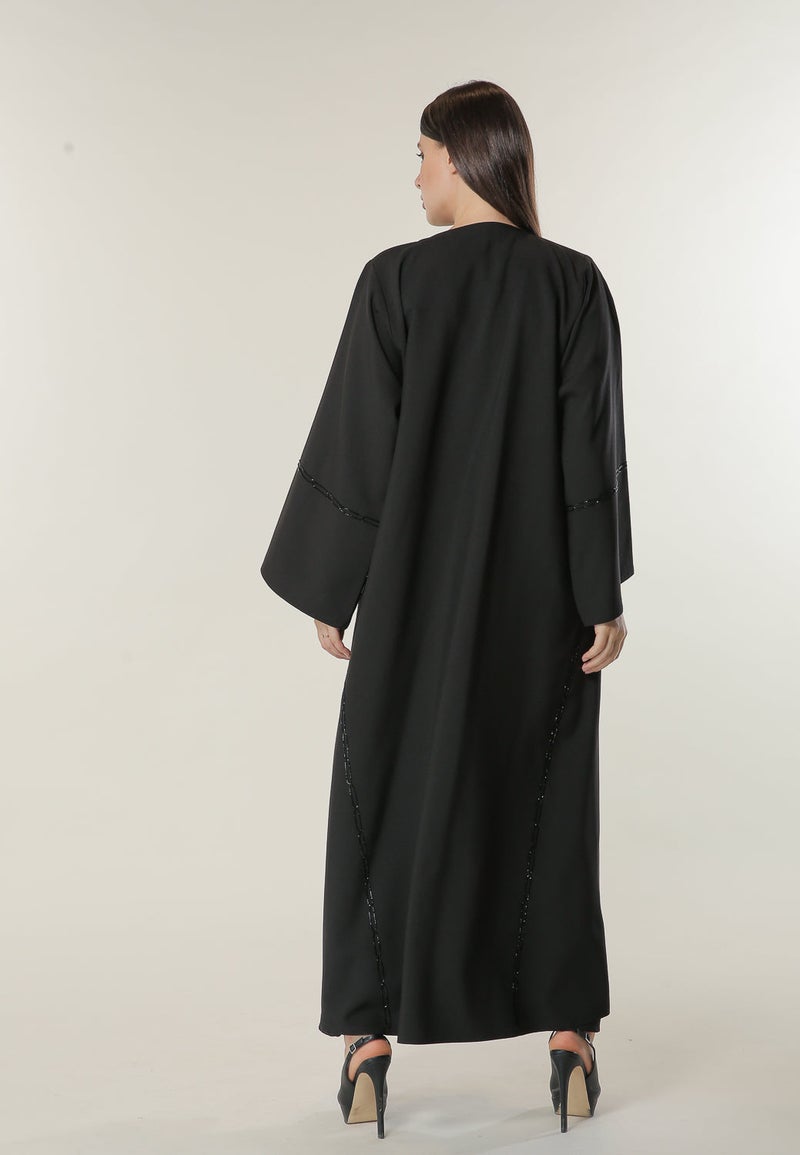 Moistreet Embroidered Flared Sleeve Abaya - Image 2