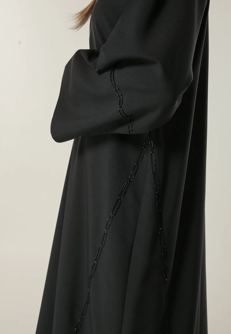 Moistreet  Embroidered Flared Sleeve Abaya for Women | Best Price UAE