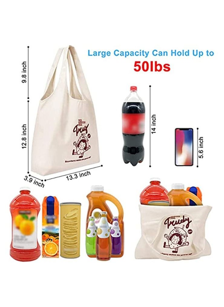 SYOSI - Canvas Tote Bags, with Inner Pocket Reusable Grocery Bags Bulk Reusable Shopping Bags Large Capacity Machine Washable - Image 1