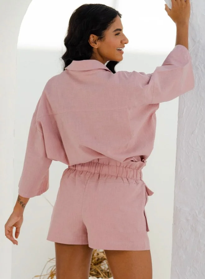 NOMAD Oversized Button Down Linen Top