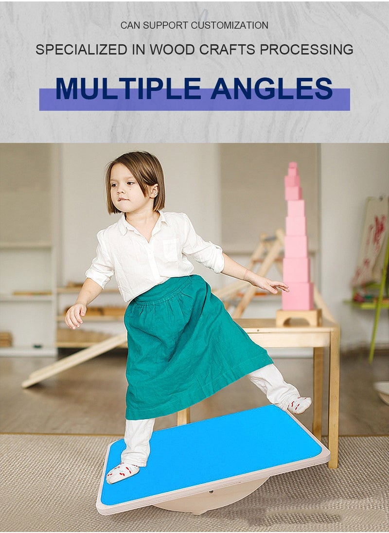 MaBaby - Wooden Balance Board Equipment Children's Balance Board Sensory Training Educational Toys  Curvy Balancing for Yoga Indoor and Outdoor Children See-Saw Exercise Body Equipment - Image 1