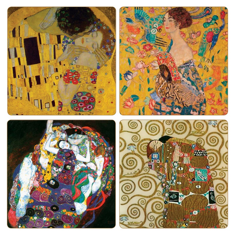 CoasterStone ""Gustav Klimt Collection"" Absorbent Coasters  4-1/4-Inch  Set of 4