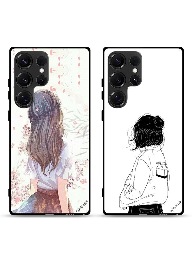 Covernex Two Cases For Samsung Galaxy S25 Ultra 5G Protective Covers Cute Girl in Deep Thinking - Image 1